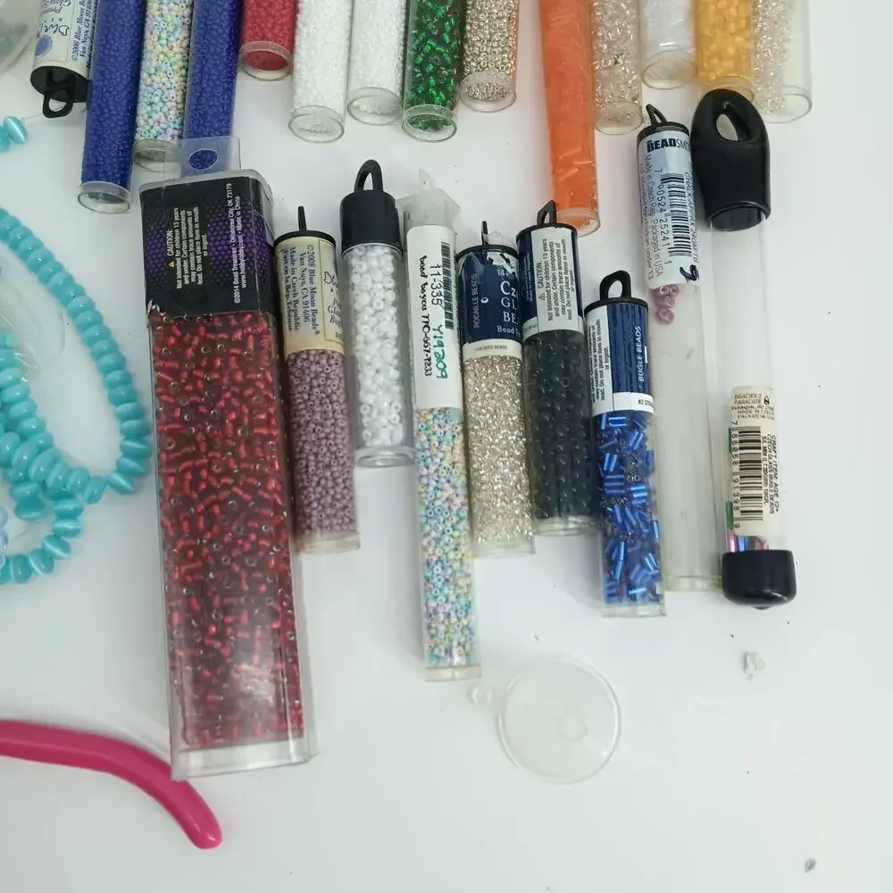 2.45 Lb Huge Lot Seed Beads Great Colors 11/0 Open Duos Czechtubes Strands Mixed
